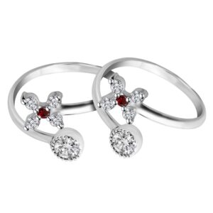 Top Open Floral Design Silver Toe Ring