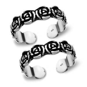 Oxidized silver toe ring