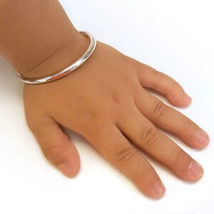 Plain Silver baby bangles or kada