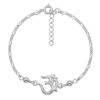 CZ Om Rakhi Bracelet in Sterling Silver by Parnika Jewels