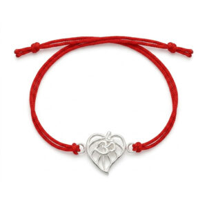 Om on leaf silver rakhi for brother in thread
