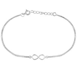 infinity symbol rakhi bracelet in silver