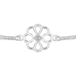 Floral rakhi bracelet in silver
