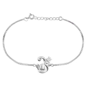 Om Shivling Trishul Rakhi Bracelet in 925 Sterling Silver