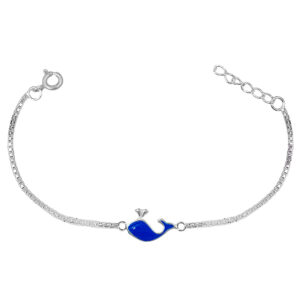 Pure silver dolphin rakhi bracelet for brother