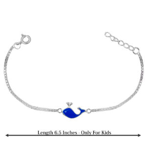 Pure silver dolphin rakhi bracelet for brother