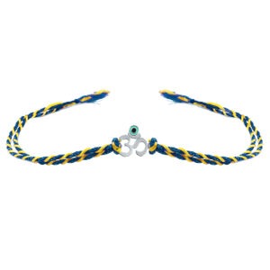 Pure silver Om symbol rakhi for brother in thread for rakshabandhan