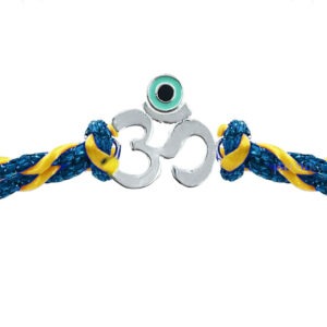 Pure silver Om symbol rakhi for brother in thread for rakshabandhan