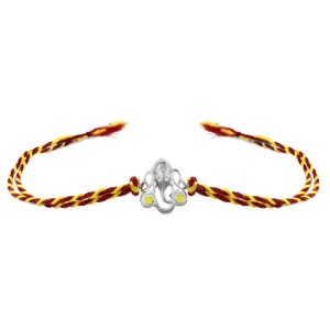Certified silver Ganesh ji rakhi in pure silver