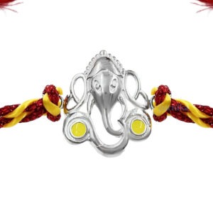 Certified silver Ganesh ji rakhi in pure silver