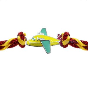 Pure silver airplane thread rakhi for brother for raksha bandhan