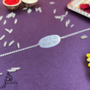 Pure silver best brother rakhi bracelet for brother for raksha bandhan
