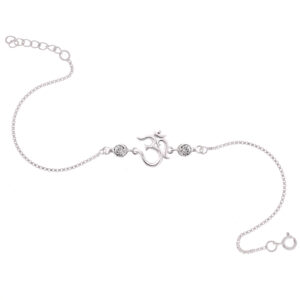 Om symbol pure silver rakhi bracelet for brother for rakshabandhan