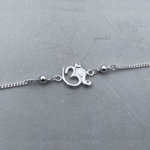 Om symbol pure silver rakhi bracelet for brother for rakshabandhan
