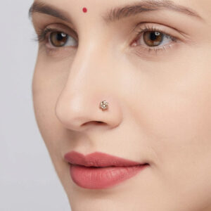 Round shape wine solitaire stud in pure silver