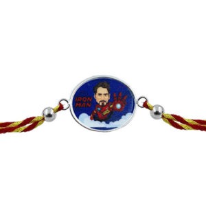 Iron man silver rakhi - 92.5 pure certified silver rakhi for raksha bandhan