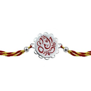 genesh ji silver rakhi - 92.5 pure certified silver rakhi for raksha bandhan