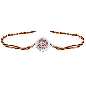 genesh ji silver rakhi - 92.5 pure certified silver rakhi for raksha bandhan