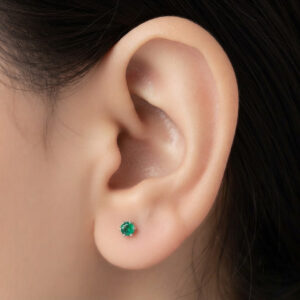 Pure silver studs with white color stone