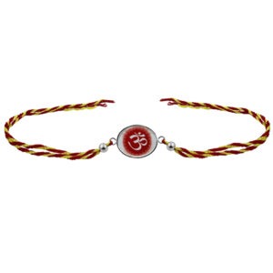 om silver rakhi - 92.5 pure certified silver rakhi