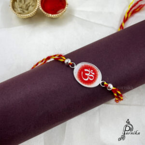 92.5 pure Silver om rakhi online for brother