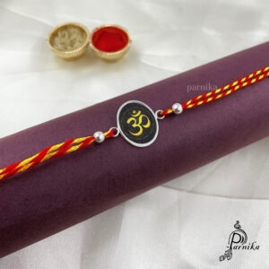 92.5 pure Silver om rakhi online for brother