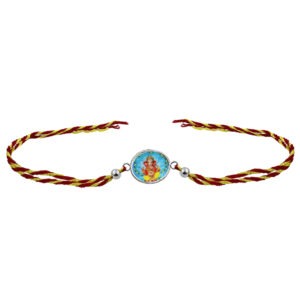 Pure silver ganesh rakhi online for brother on rakshabandhan