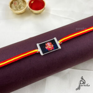 pure Silver ganesh rakhi online for brother