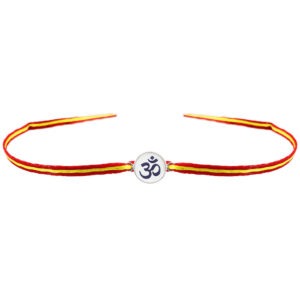 Pure silver om rakhi in 92.5 sterling silver