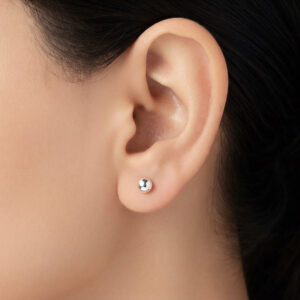 Ball silver earrings studs tops for men and women