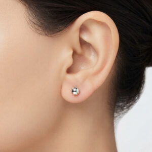 Ball silver earrings studs tops for men and women