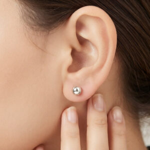 Ball silver earrings studs tops for men and women