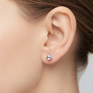 Ball silver earrings studs tops for men and women