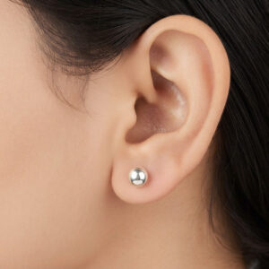 Ball silver earrings studs tops for men and women