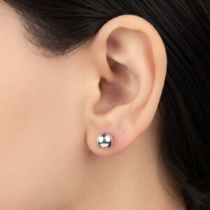 Ball silver earrings studs tops for men and women