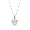 Heart shape white solitaire pendent in pure silver