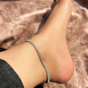 Pure silver double beads payal