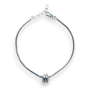 Pure silver Rakhi Bracelet adjustable with trishul and damru in 92.5 silver for brother for rakshabandhan