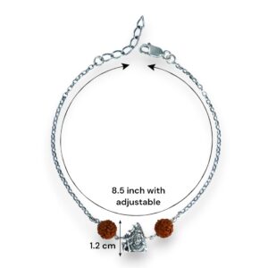 Pure silver Rakhi Bracelet with shivji & ruraksh in 92.5 silver for brother for rakshabandhan