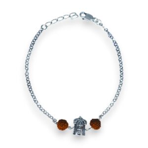 Pure silver Rakhi Bracelet with balaji & ruraksh in 92.5 silver for brother for rakshabandhan