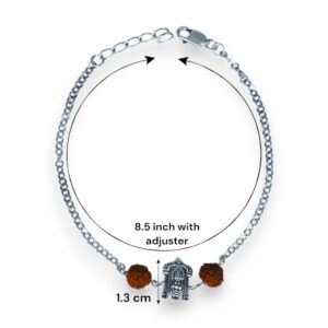 Pure silver Rakhi Bracelet with balaji & ruraksh in 92.5 silver for brother for rakshabandhan