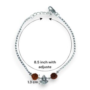 Pure silver Rakhi Bracelet with ganesh ji and ruraksh in 92.5 silver for brother for rakshabandhan