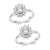 Toe ring in floral pattern with cz in pure silver