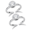 Solitaire round toe rings