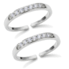 Single line silver toe ring for women