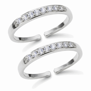 Single line silver toe ring for women