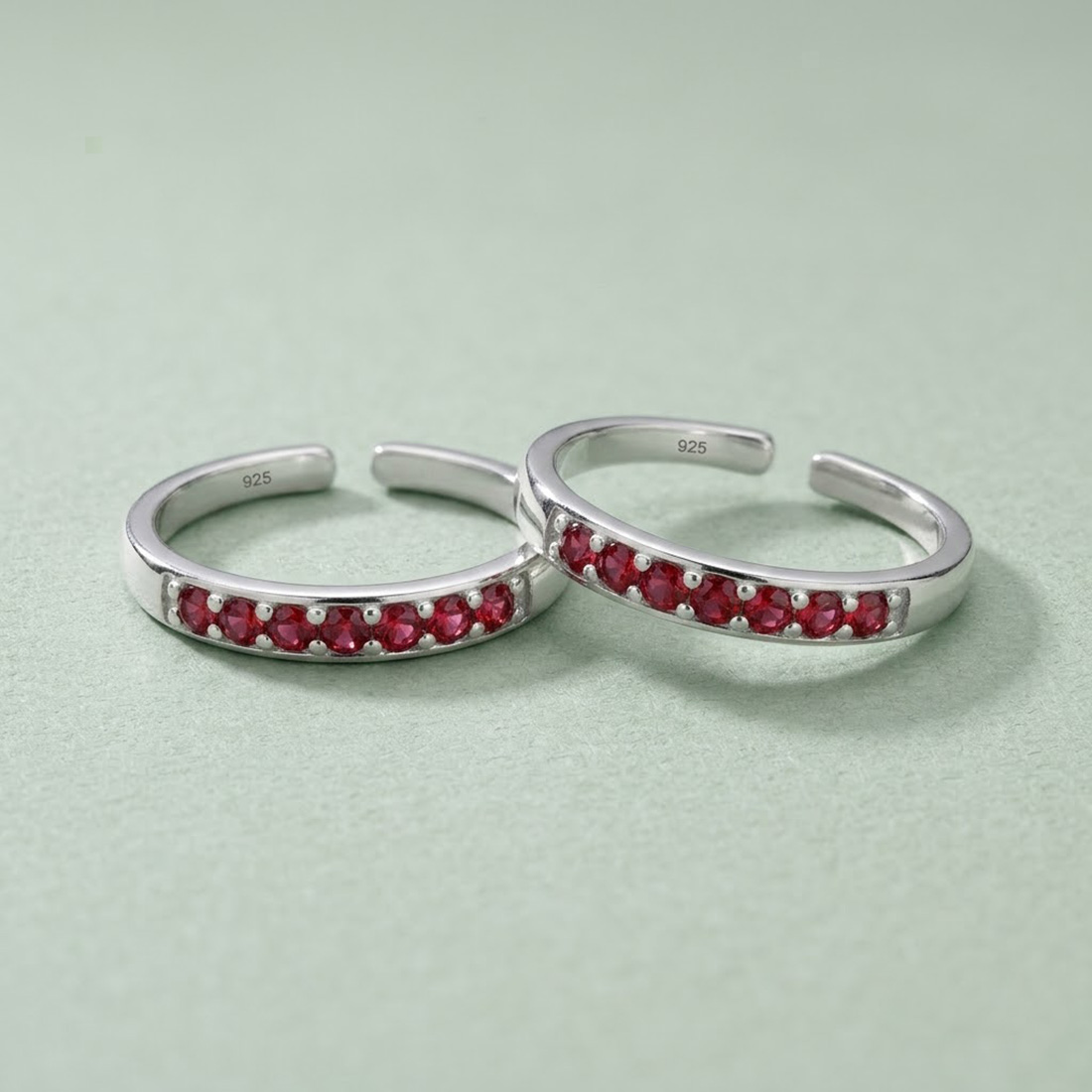 MJTR0309-4 Single line silver toe ring for women