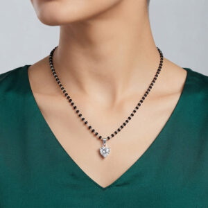 Solitaire CZ Mangalsutra Necklace Chain Pendant