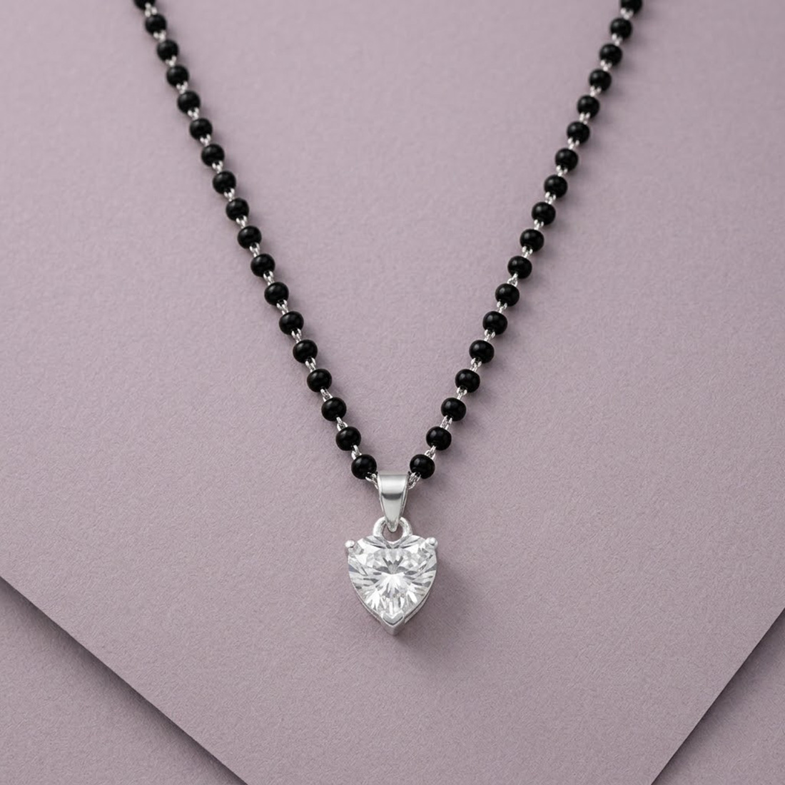 MJCP0030-2 Solitaire CZ Mangalsutra Necklace Chain Pendant
