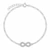 CZ Infinity Rakhi Bracelet in Silver with Cubic Zirconia by Parnika Jewels